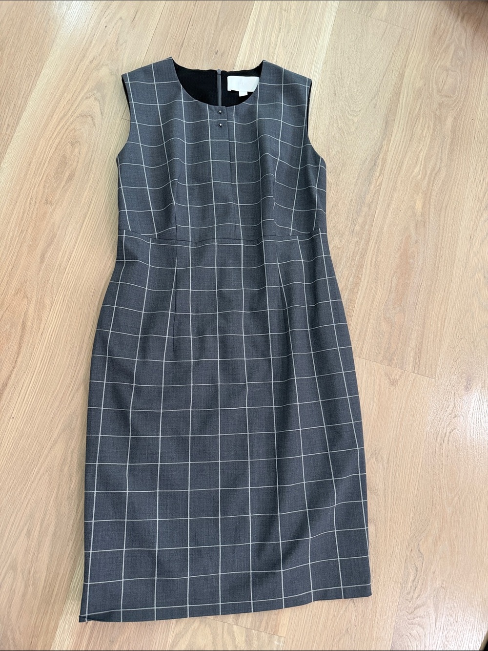 BOSS Hugo Boss Grey Windowpane 2-Piece Suit Set Dress & Blazer Size US 10 / FR - Picture 5 of 13